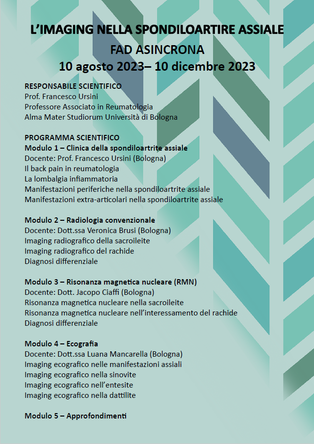 L’imaging nella spondiloartrite assiale